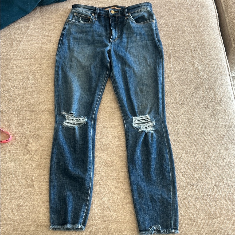 Joe's Jeans Dark Blue Distressed Skinny Jeans
